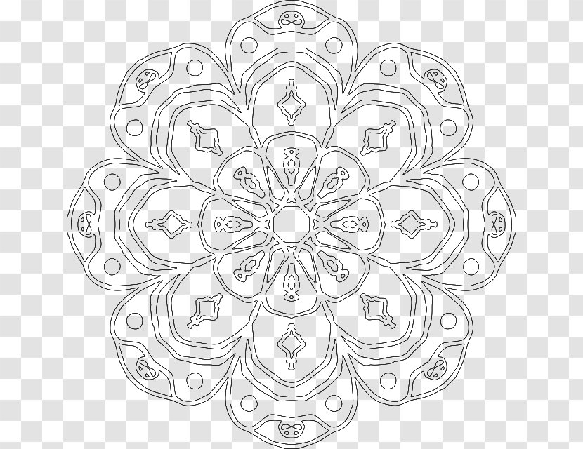 Mandala Coloring Book Culture Adult - Monochrome Photography Transparent PNG