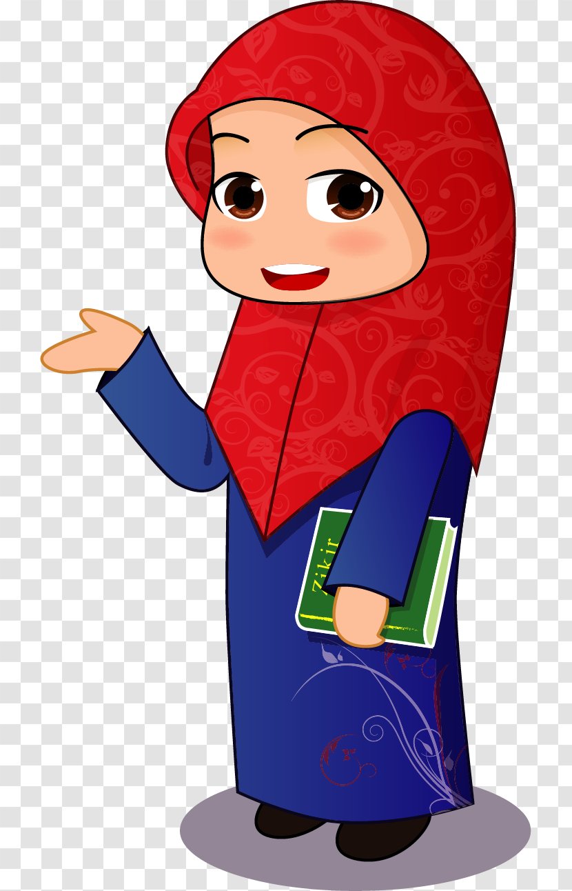 Muslim Islam Hijab Clip Art - Tree - Vector Painted Islamic Girls Transparent PNG