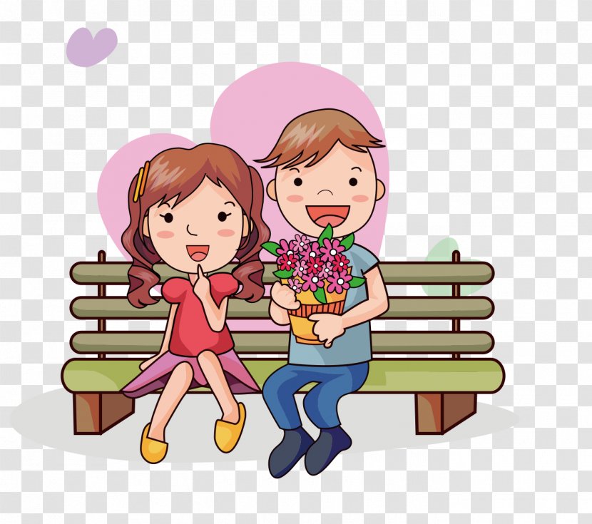 Cartoon Drawing Love - Tree - Bride And Groom Transparent PNG