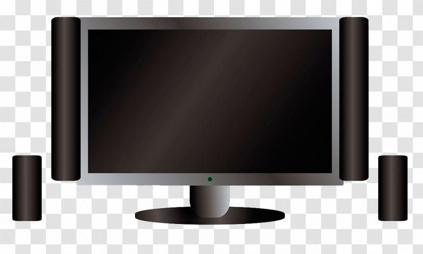Flat Panel Display Photography Illustration - Technology - Black Hand Painted Home Theater Transparent PNG