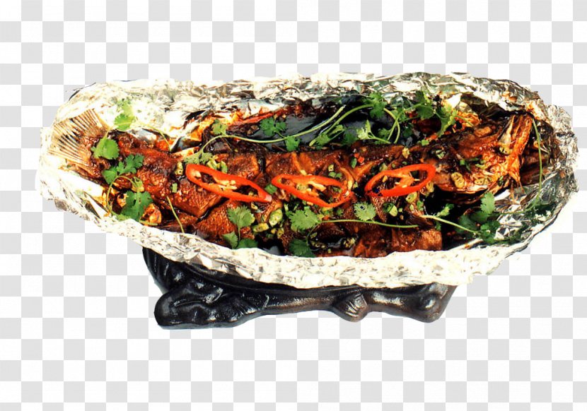 Dish Chinese Cuisine Roasting - Foil Fish Transparent PNG