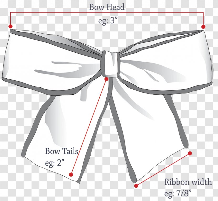 Ribbon Clothing Accessories Design Bow And Arrow Measurement - Red - Grosgrain Transparent PNG