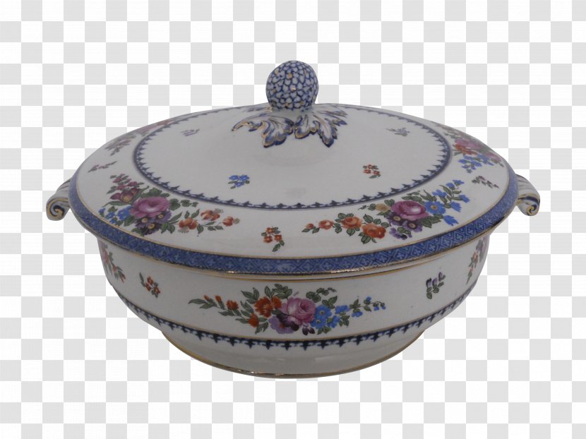 Tureen Ceramic Blue And White Pottery Lid - Hand Painted Vegetables Transparent PNG