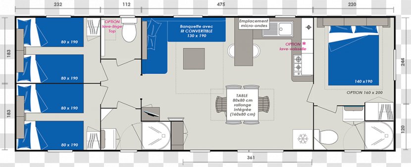 Mobile Home House Room Habitation Légère De Loisirs - Area - Wc Plan Transparent PNG