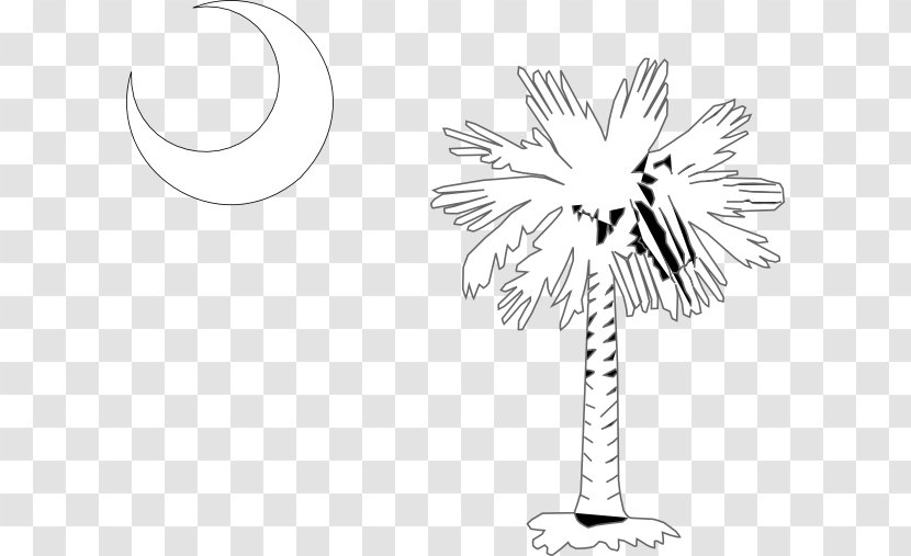 Palmetto Sabal Palm Flag Of South Carolina Arecaceae Clip Art - Black - Cliparts Transparent PNG