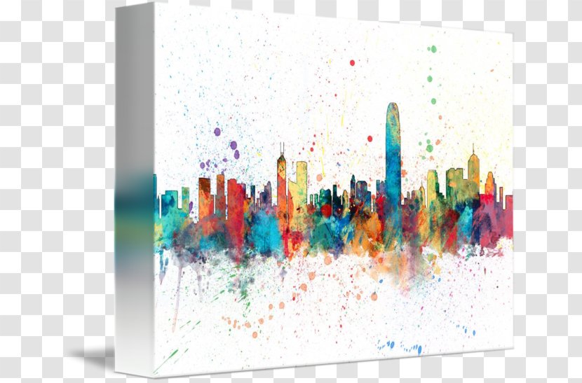 Hong Kong Skyline Canvas Print Artist - Work Of Art - Painting Transparent PNG