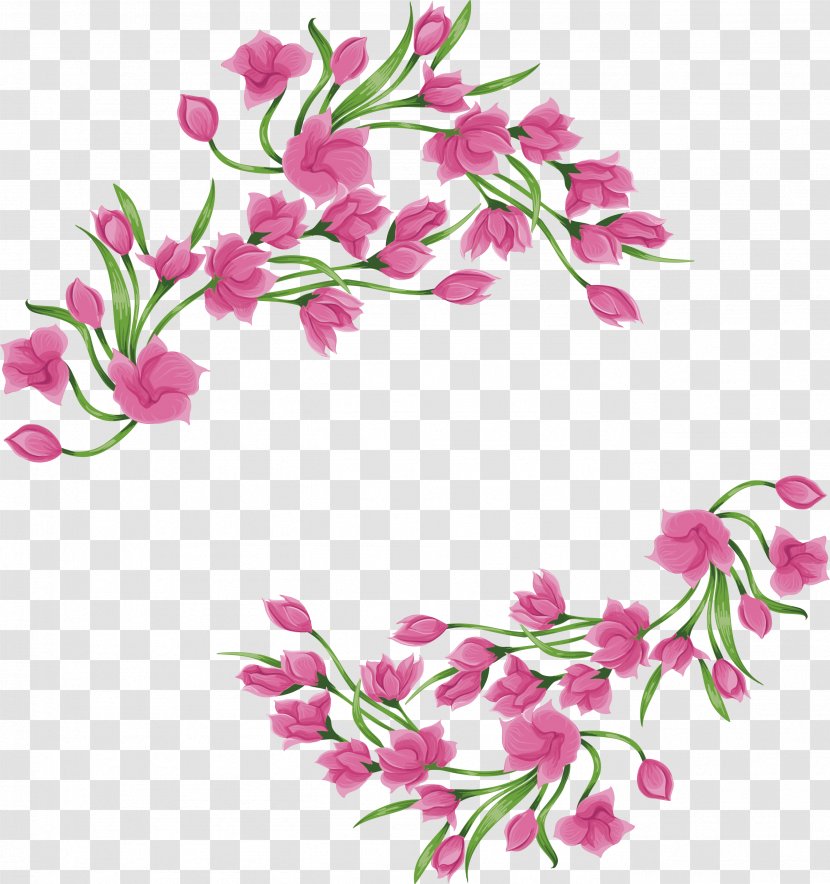 Romantic Pink Magnolia - Blossom - Floral Design Transparent PNG