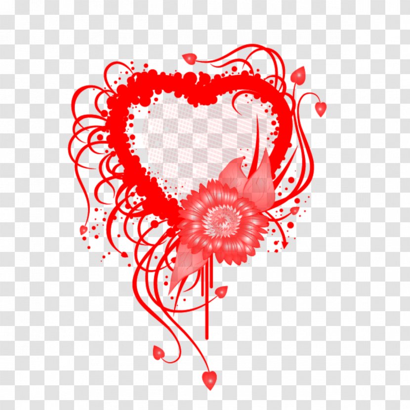 Zhajiangmian Black Day Valentine's Single Person White - Silhouette - Flower Heart Transparent PNG