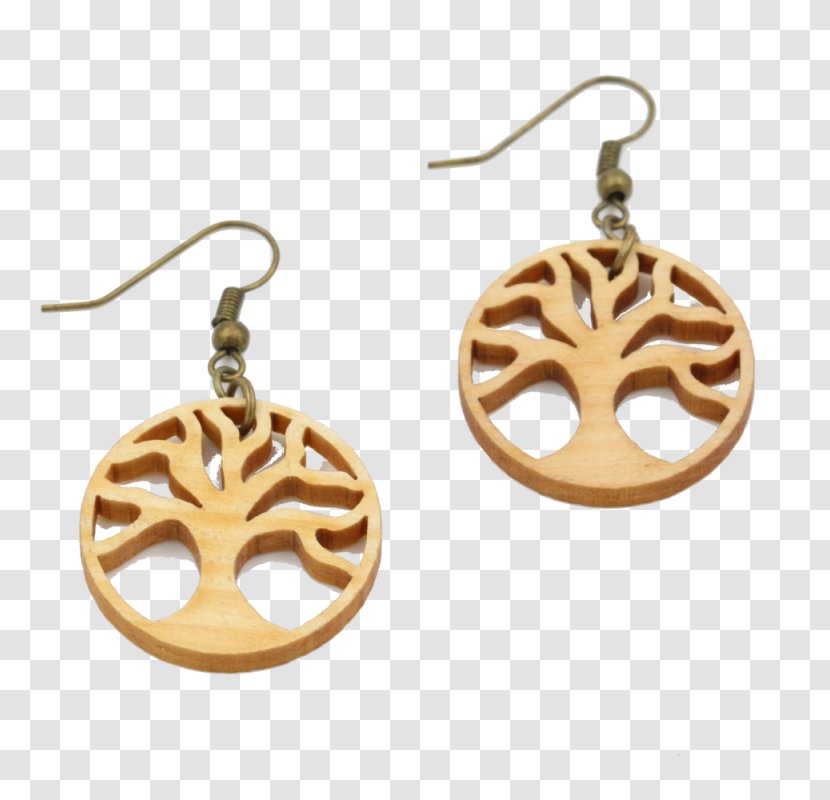 Earring Tree Of Life Wood Sacred Geometry Transparent PNG