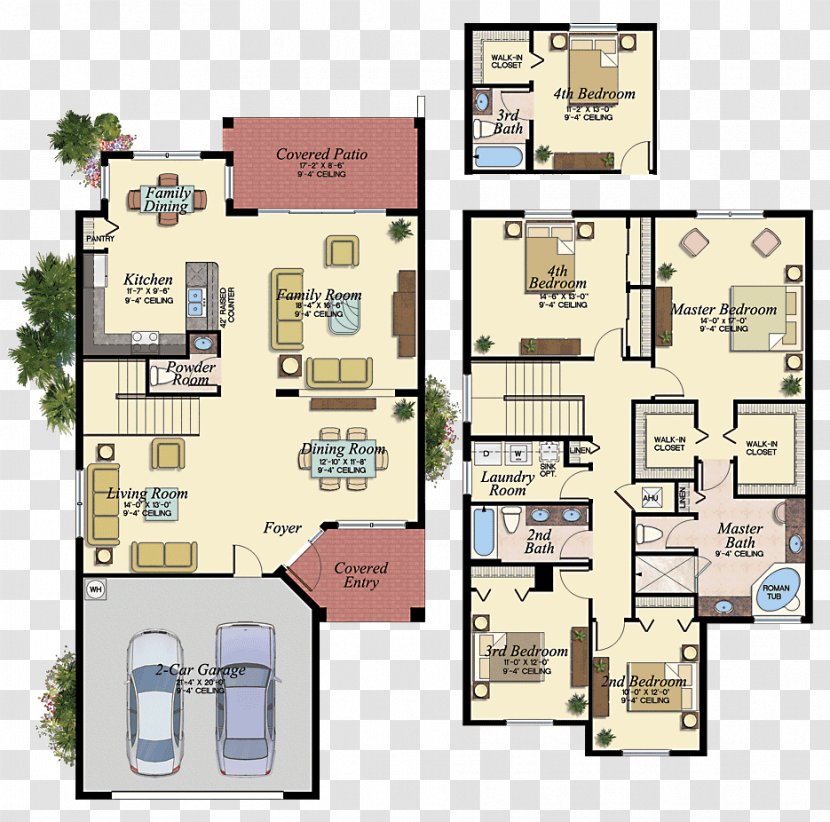 Boynton Beach Floor Plan House - Florida Transparent PNG