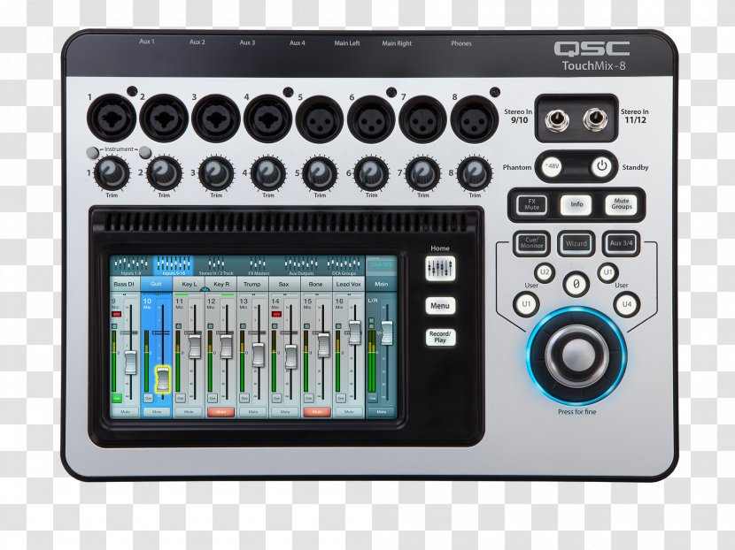 Microphone QSC TouchMix-8 Audio Mixers Products TouchMix-16 - Digital Mixing Console Transparent PNG