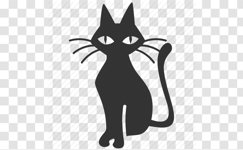 Black Cat Kitten Domestic Short-haired Whiskers - Meow - Icon Svg Transparent PNG