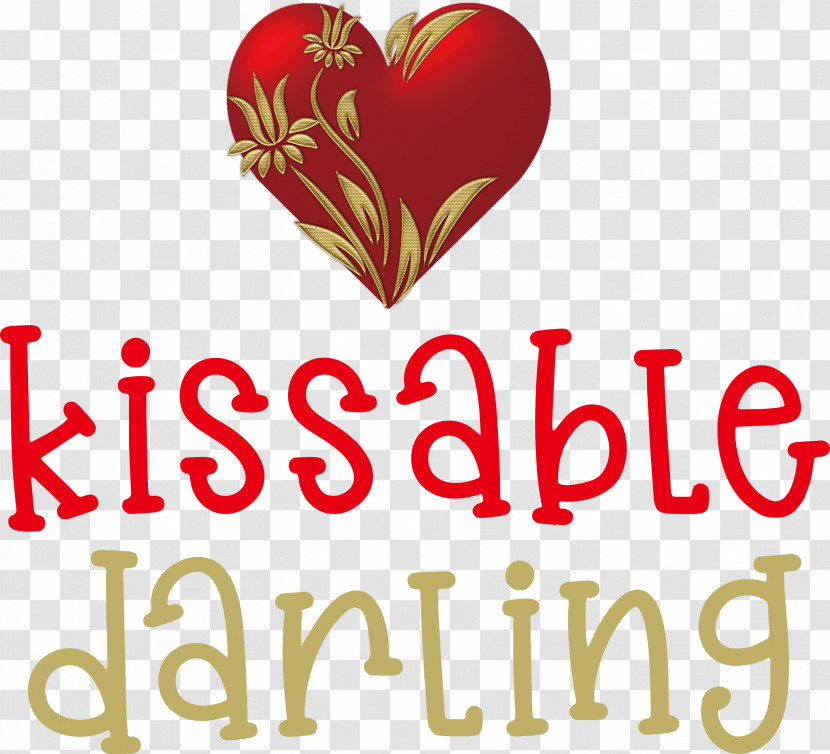Kissable Darling Valentines Day Valentines Day Quote Transparent PNG
