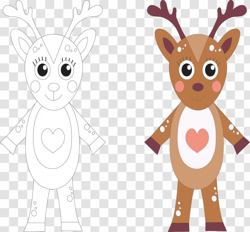 Drawing Stock Illustration Cartoon - Mammal - Deer Coloring Transparent PNG