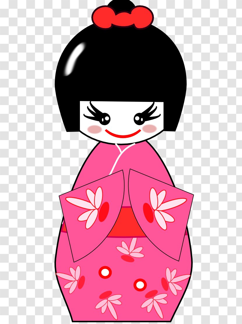 Japanese Dolls Kokeshi Clip Art - Flower - Doll Cliparts Transparent PNG