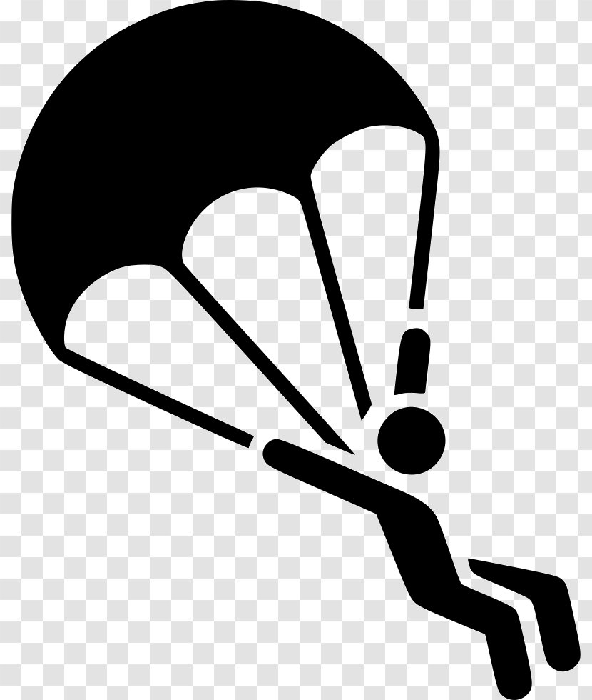 Black And White Sports Equipment Headgear - Parachuting Transparent PNG