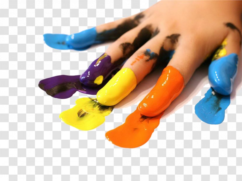 Hand Fingerpaint Child - Oil Paint - The Fingers Transparent PNG