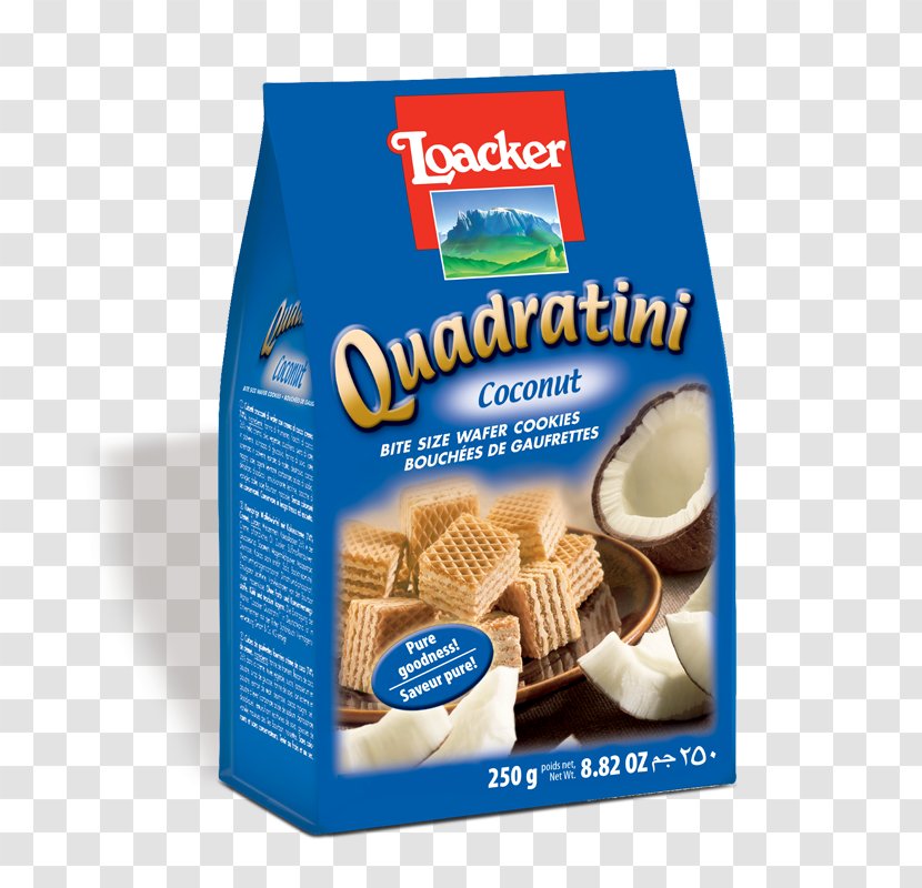 Quadratini Loacker Wafer Waffle Cream - Fresh Coconut Transparent PNG