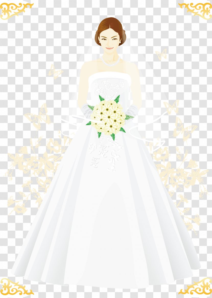 Bride Flower Bouquet Wedding - The Holding A Of Flowers Vector Transparent PNG