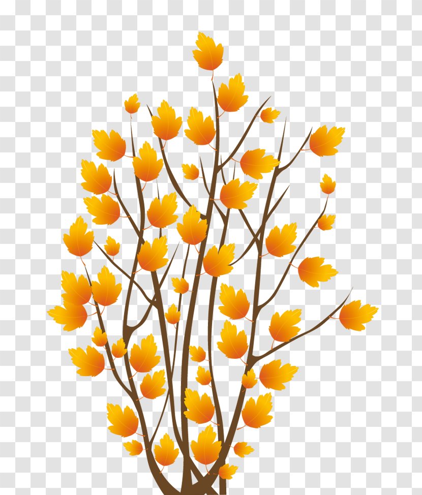 Autumn Tree Shrub Clip Art - Petal - Fall Bush Clipart Image Transparent PNG