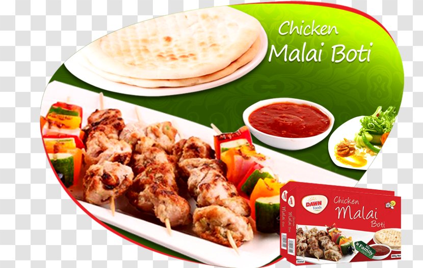 Shish Taouk Souvlaki Pakistani Cuisine Malai Chicken Tikka - Fast Food - Frozen Transparent PNG
