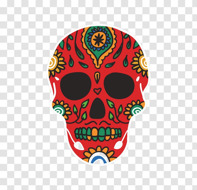 Skull And Crossbones Calavera Day Of The Dead Human Symbolism - Sticker Transparent PNG