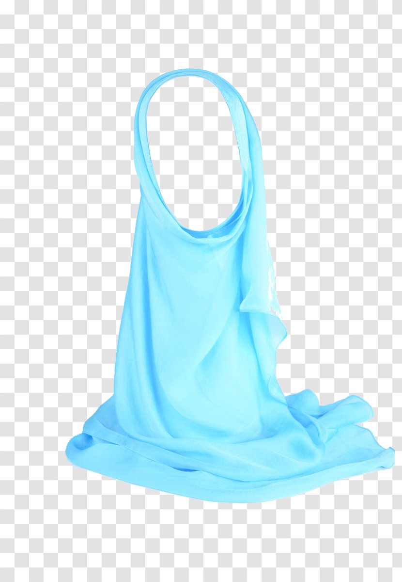Silk Scarf Hijab Blue Clothing - Electric Transparent PNG