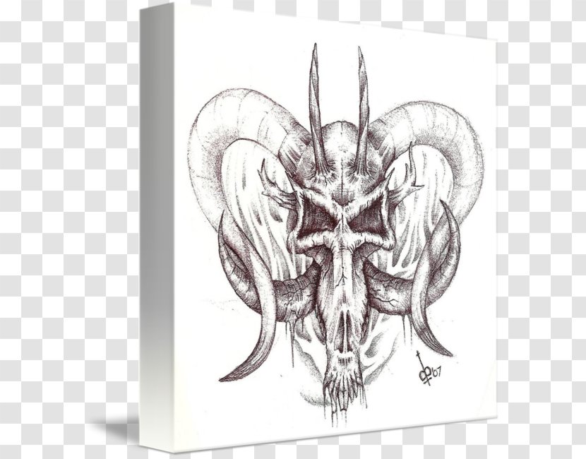 Skull Horn Goat Bone Drawing - Demon Transparent PNG
