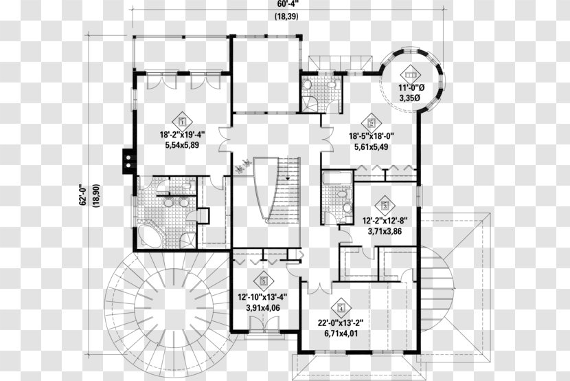 Floor Plan Technical Drawing - European-style Transparent PNG