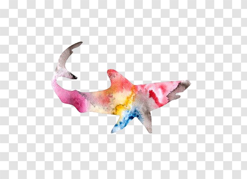 Shark Watercolor Painting Tattoo Abstract Art - Color Transparent PNG