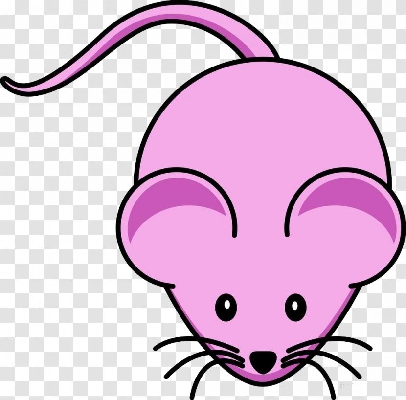 Computer Mouse Cartoon Clip Art - Pink And Purple Little Transparent PNG
