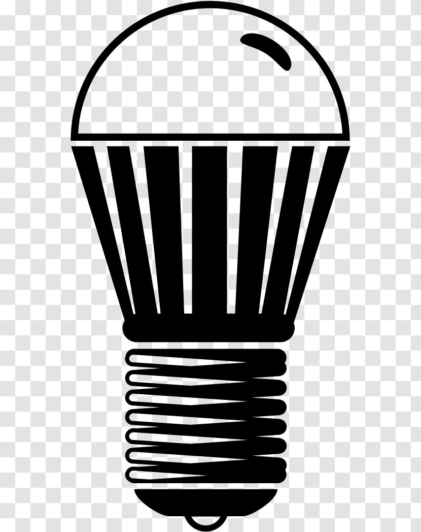 Light Bulb Cartoon - Lighting - Blackandwhite Transparent PNG