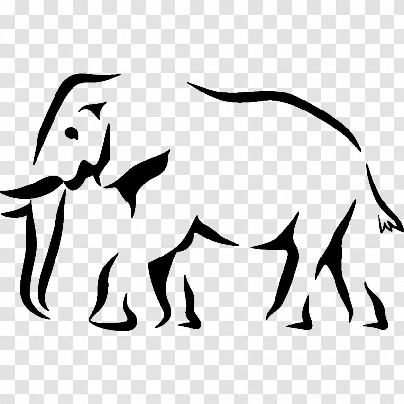 Stencil Silhouette Art - Elephants Transparent PNG
