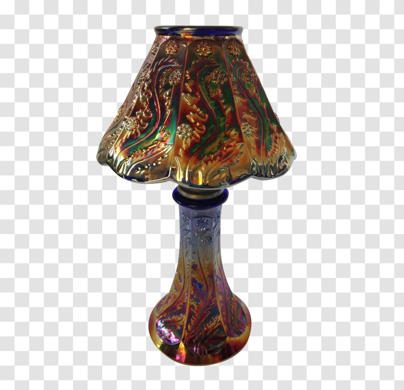 Carnival Glass Fenton Art Company Fairy Lamp - Amberina - Showcase Irradiation Transparent PNG
