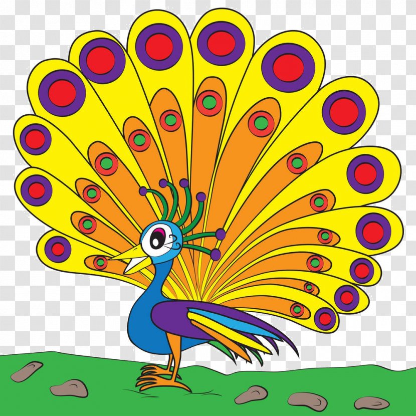 Peafowl Cartoon Drawing Clip Art - Royaltyfree - Peacock Material Transparent PNG