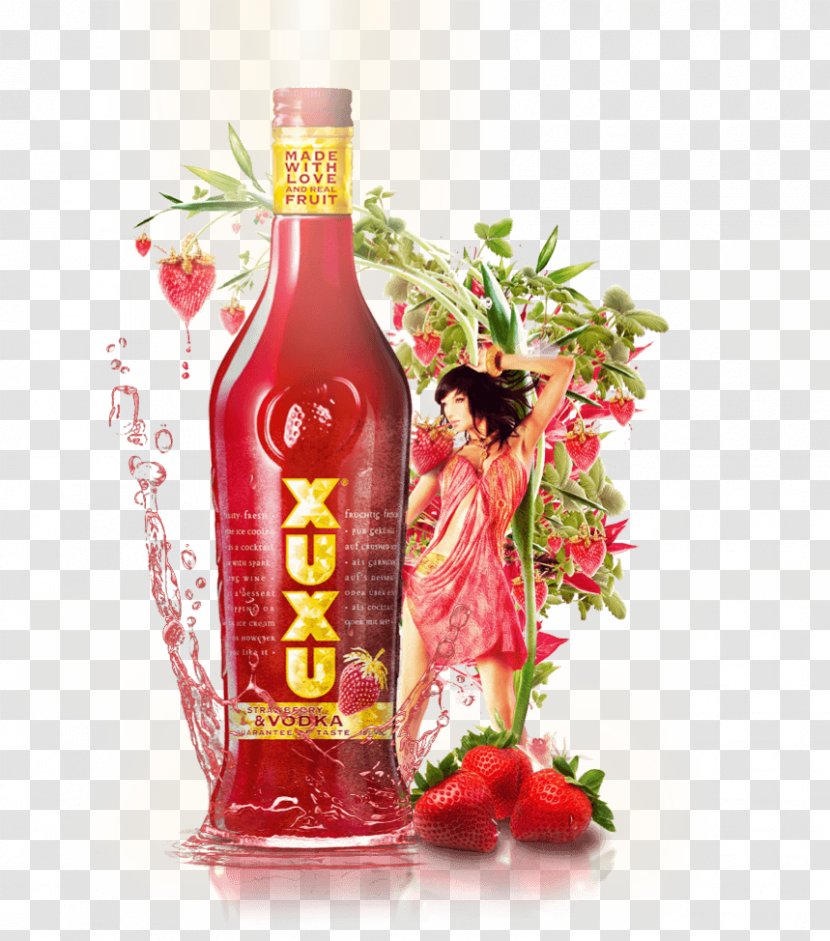 Liqueur XUXU Vodka Strawberry Drink - Pomegranate Juice Transparent PNG