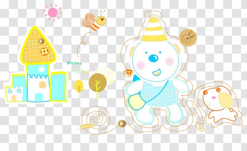 Yellow Toy Infant Clip Art - Watercolor - Cartoon Bear Transparent PNG