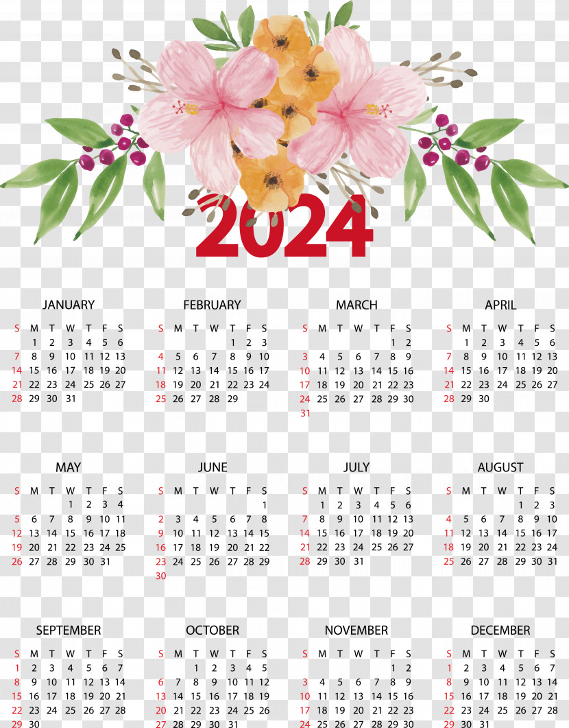 Watercolor Painting Flower Drawing Calendar Painting Transparent PNG