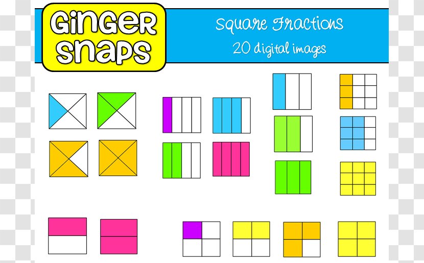 Fraction Square Mathematics Clip Art - Manipulative - Cliparts Transparent PNG