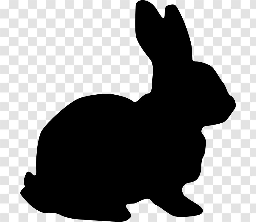 Hare Easter Bunny Rabbit Clip Art - Black And White Transparent PNG