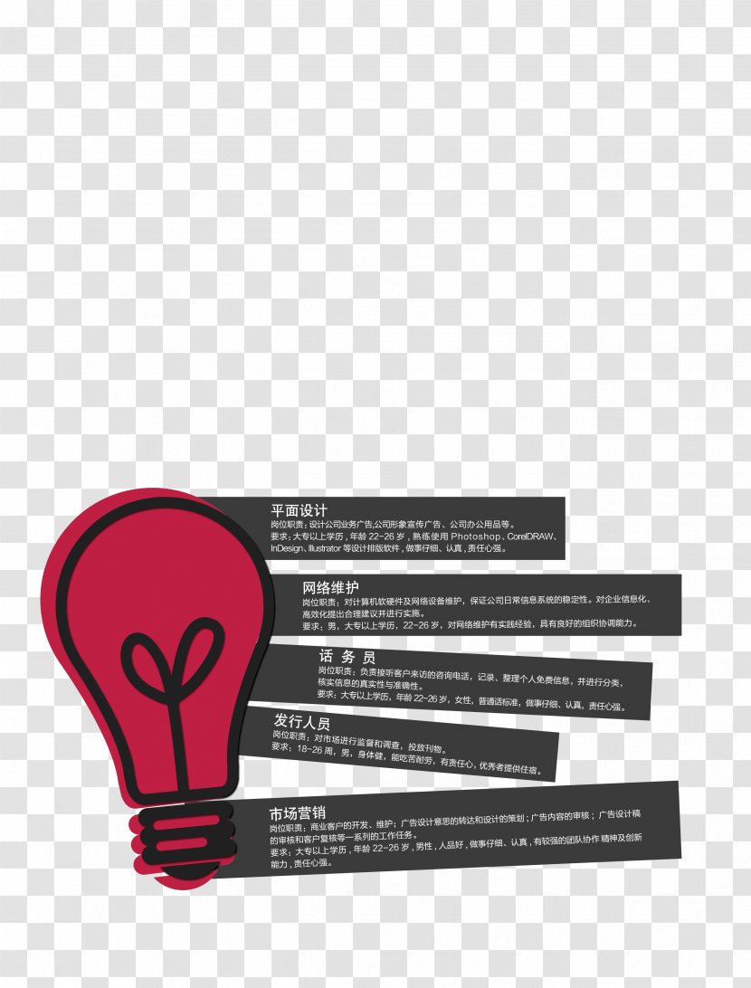 Advertising Recruitment Computer File - Poster - Light Bulb Transparent PNG