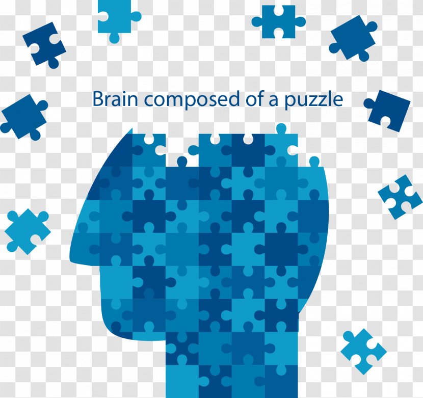 Puzzle Interview Sales Experience - Online Learning In Higher Education - Creative Blue Brain Vector Material Transparent PNG