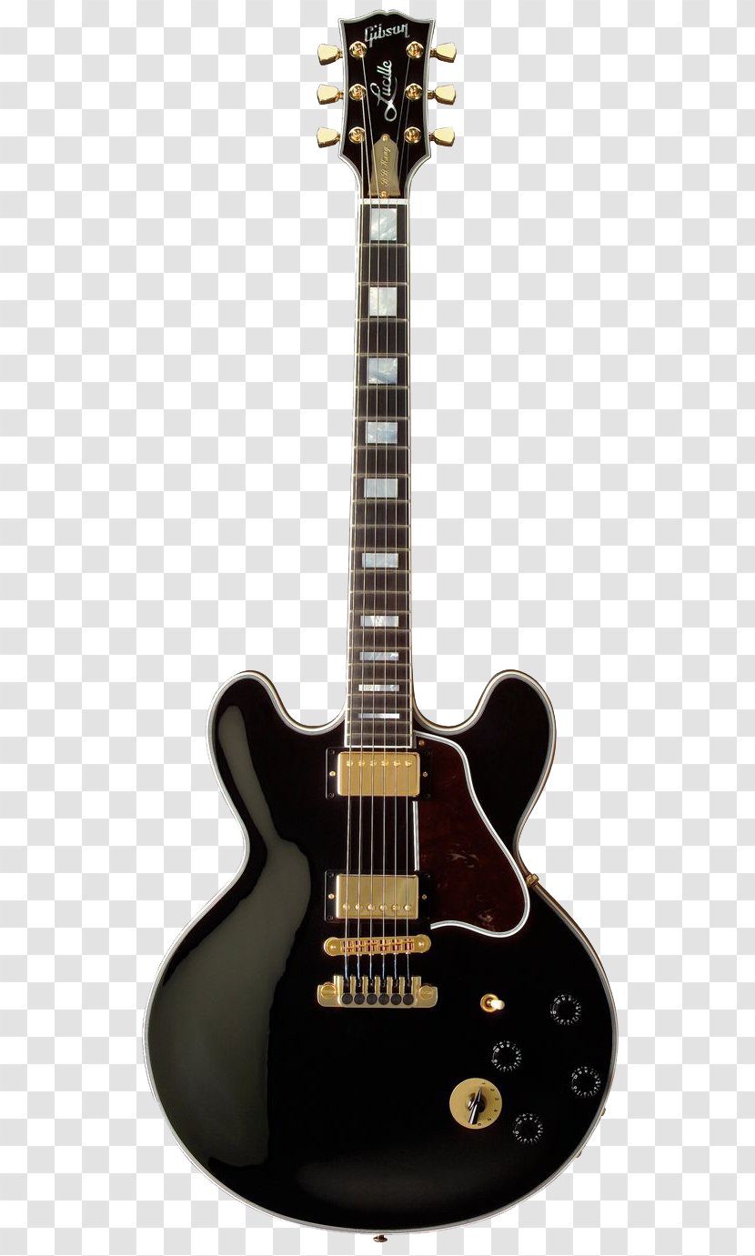 Lucille Gibson Les Paul ES-345 Electric Guitar - Watercolor - Cool Black Bass Transparent PNG