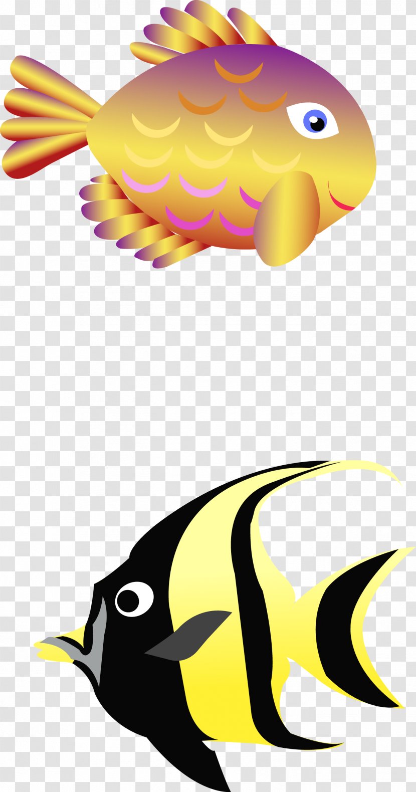 Fish Euclidean Vector Yellow - Vecteur Transparent PNG
