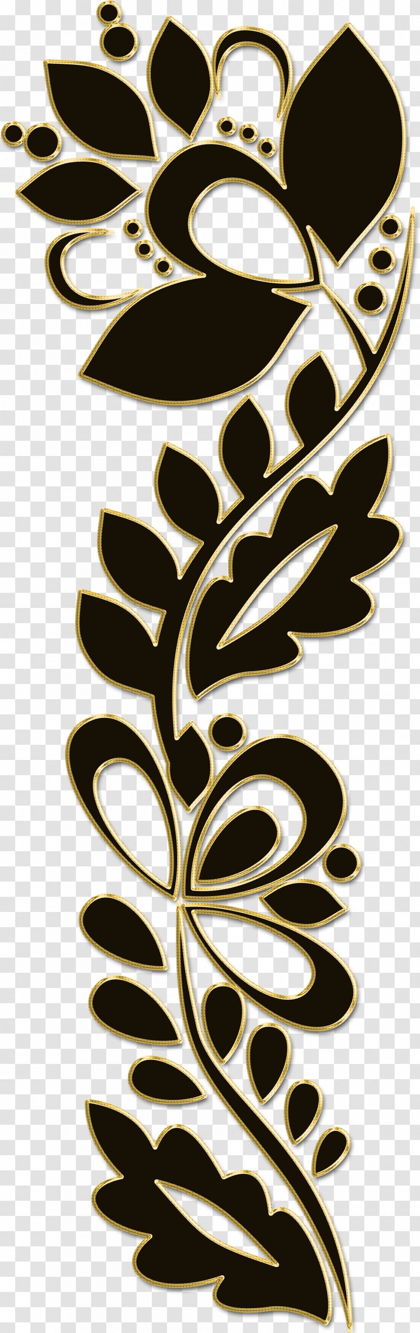 Ornament Tattoo Visual Arts Stencil - Gold Flowers Transparent PNG