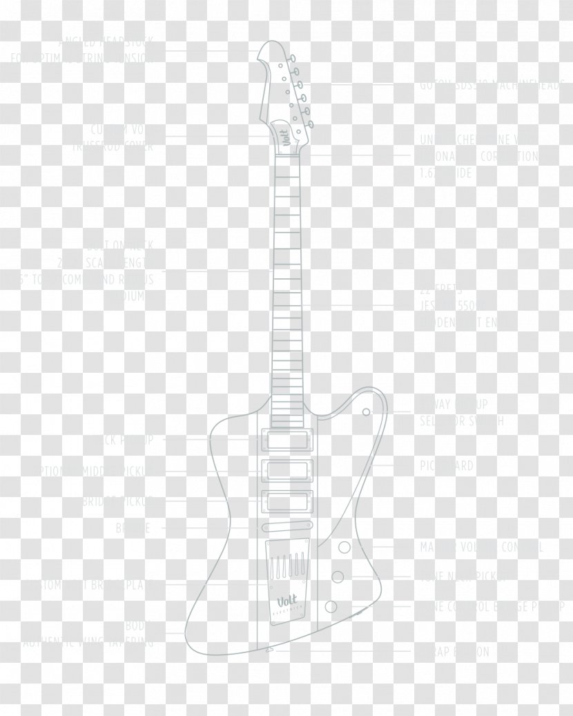 Electric Guitar - Bass - Black And White Transparent PNG