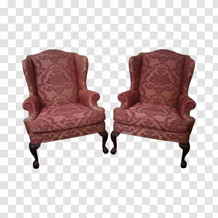 Wing Chair Chaise Longue Couch Dining Room - Mahogany Transparent PNG