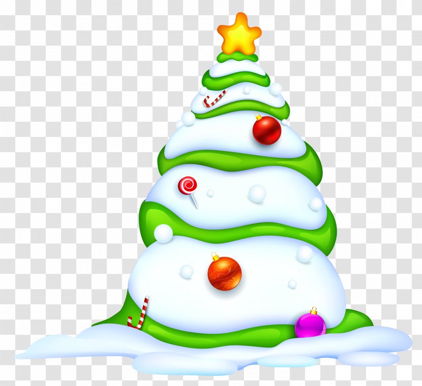 Christmas New Year Paper - Snowy Tree Picture Transparent PNG