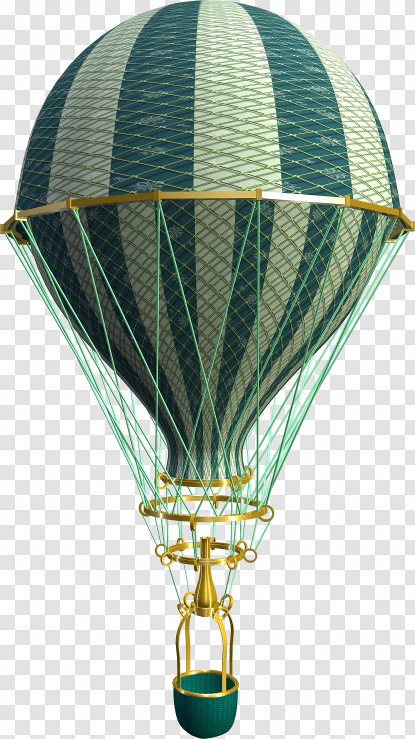 Hot Air Balloon Flight Aerostat - Green - Mesh Material Free To Pull Transparent PNG