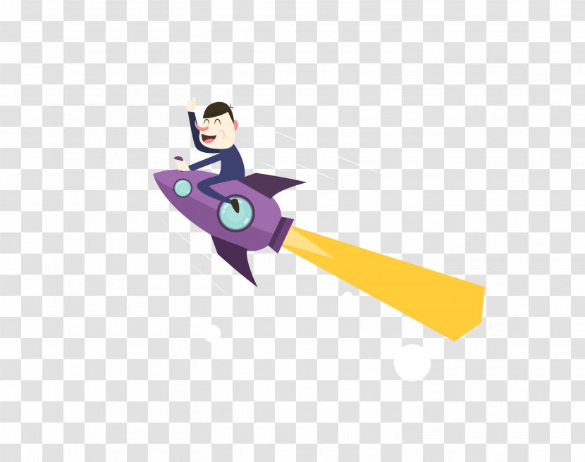 Paper Businessperson - Vector Colored Rocket Boy Thinking Transparent PNG